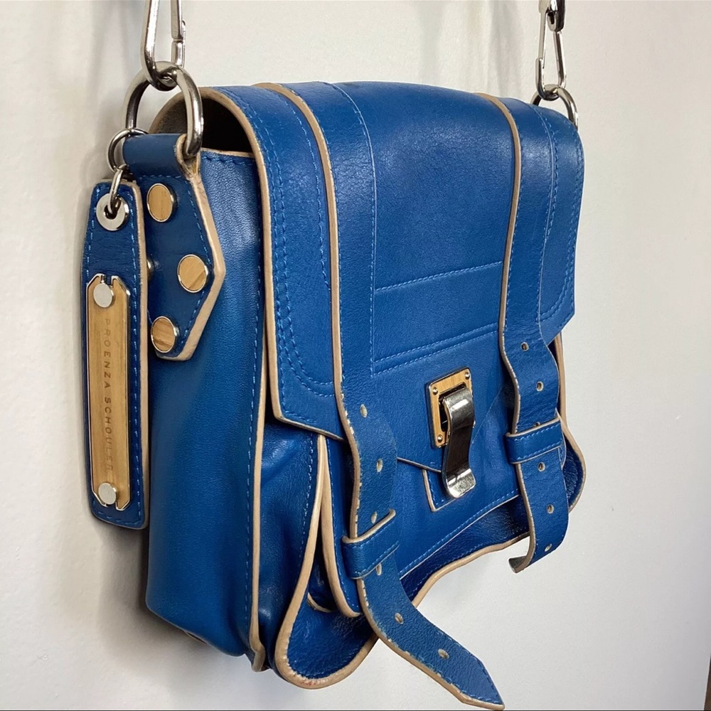 Proenza Schouler Blue Leather Mini PS1 Bag